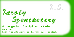 karoly szentpetery business card